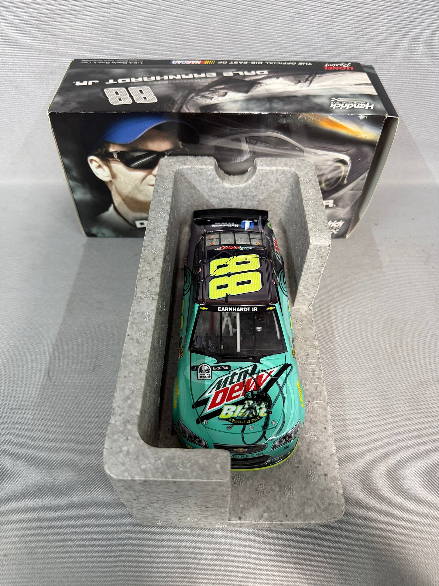 Dale Earnhardt Jr #88 2015 Mountain Dew Baja Blast Color Chrome Nascar Autographed Diecast