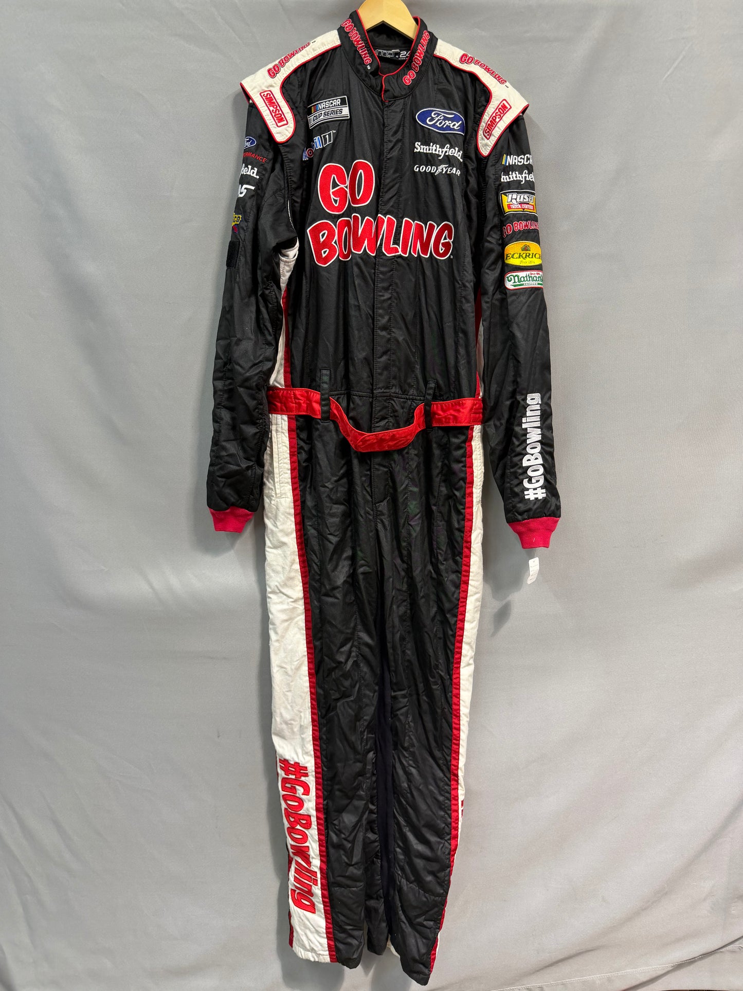 Aric Almirola #10 Go Bowling Nascar Crew Firesuit C-52 W-40 L-32