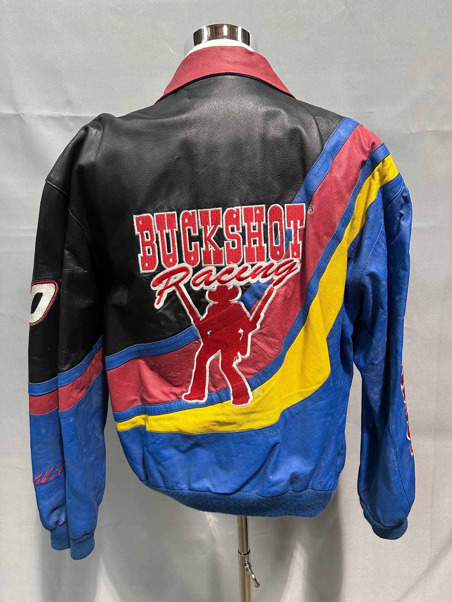 Buckshot Jones #00 Buckshot Racing Nascar Team Issued Leather Jacket Size Large