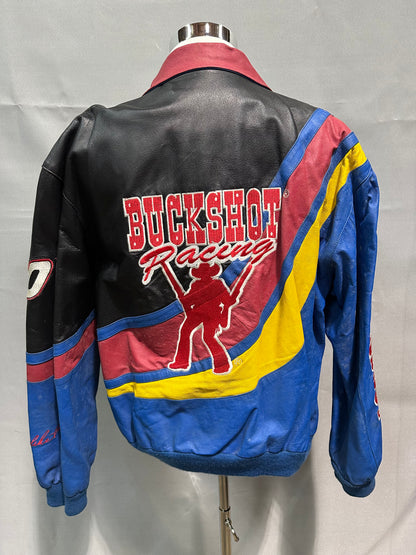 Buckshot Jones #00 Buckshot Racing Nascar Team Issued Leather Jacket Size Large