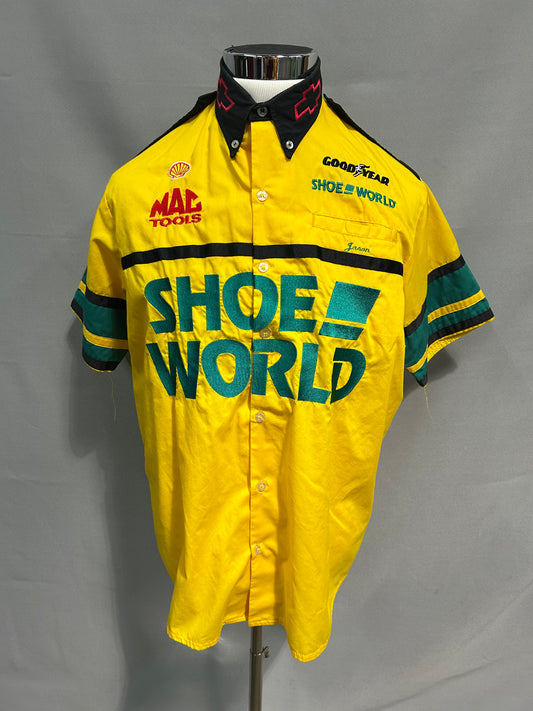 Dale Jarrett #32 Shoe World Nascar Pit Crew Shirt Size Large