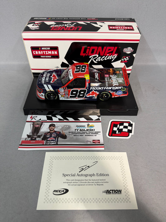 Ty Majeski #98 2024 Phoenix Win Road Ranger Nascar Autographed Diecast
