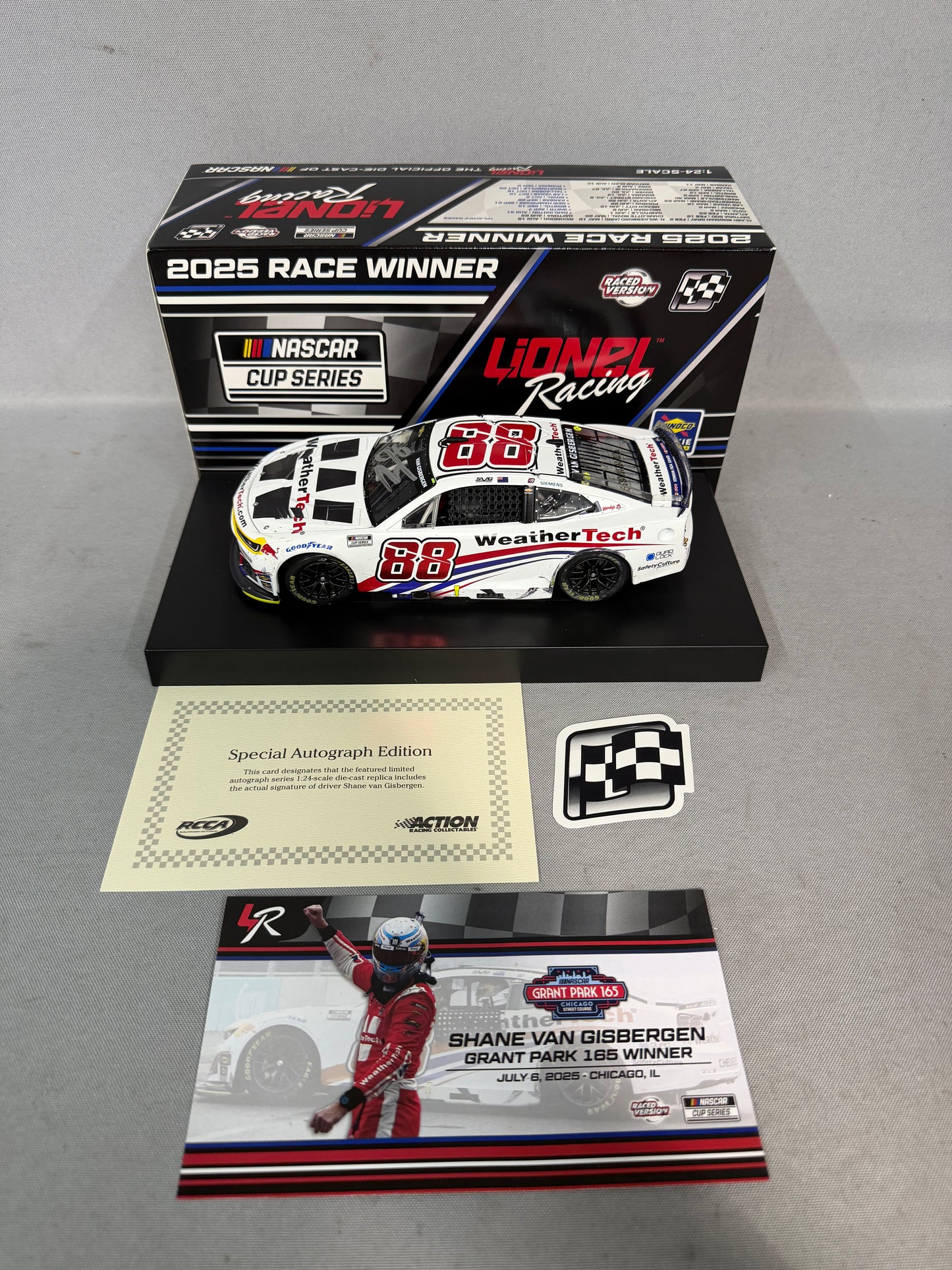 Shane Van Gisbergen #88 2025 Chicago Win Weathertech Nascar Autographed Diecast