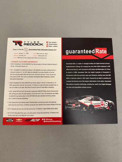 Tyler Reddick #8 2022 Guaranteed Rate Nascar Hero Card