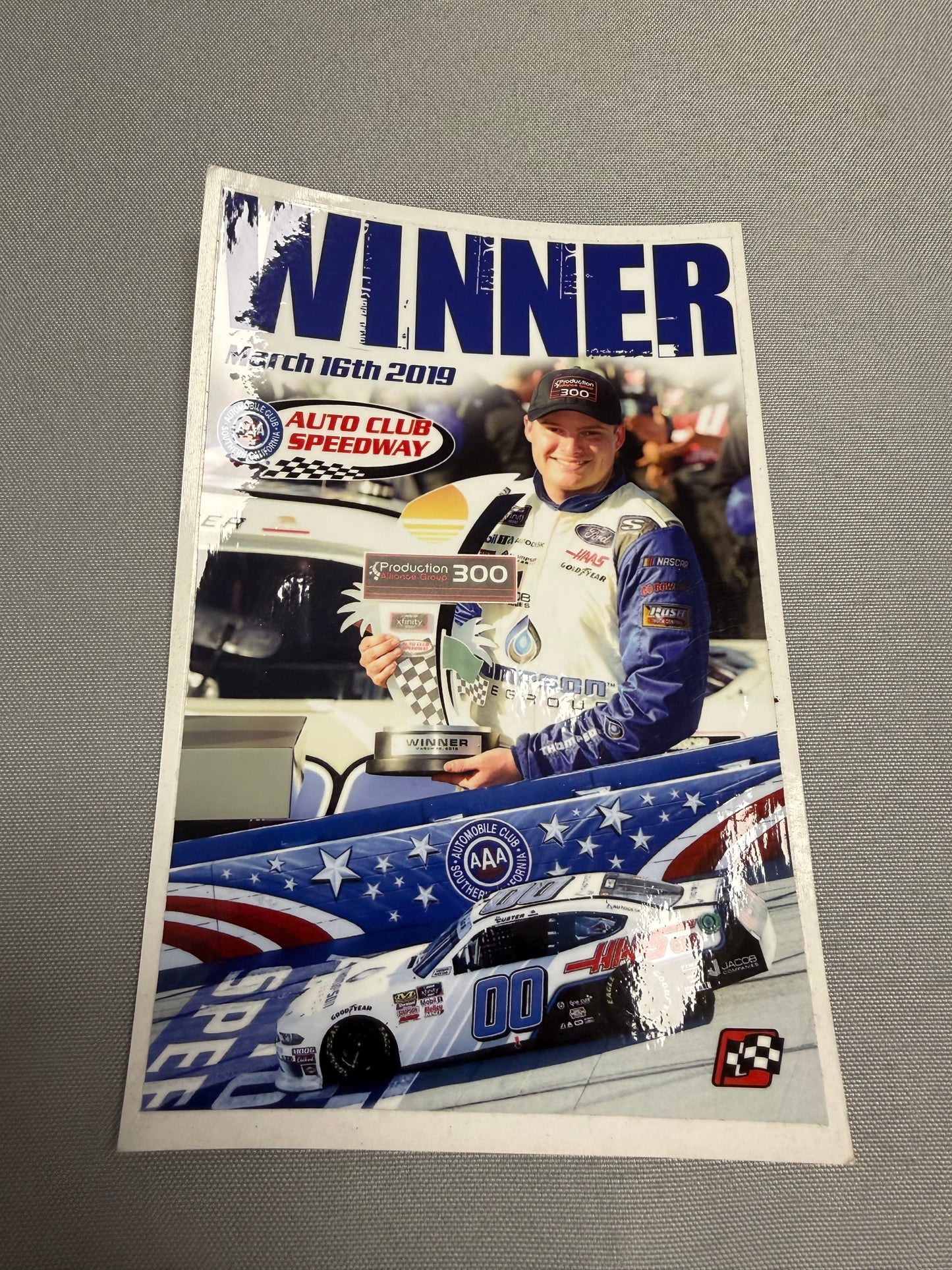 Cole Custer #00 2019 Auto Club Win Nascar Team Issued Decal