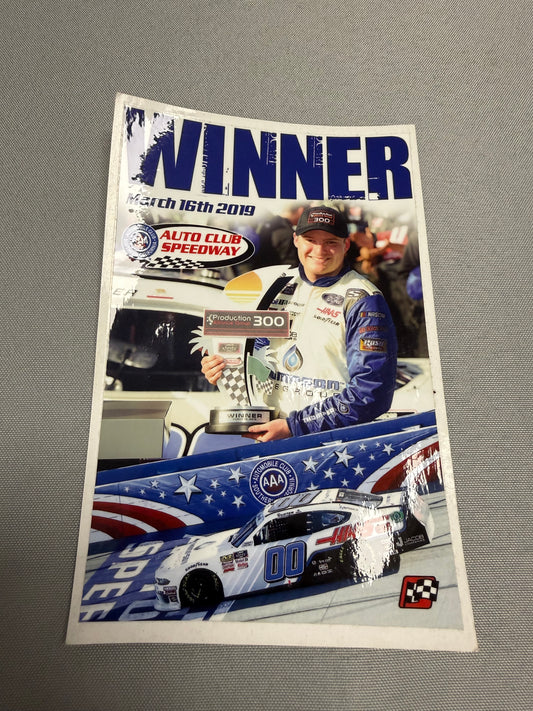 Cole Custer #00 2019 Auto Club Win Nascar Team Issued Decal