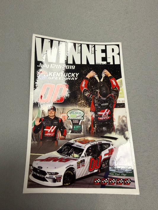 Cole Custer #00 2019 Kentucky Win Nascar Team Issued Decal