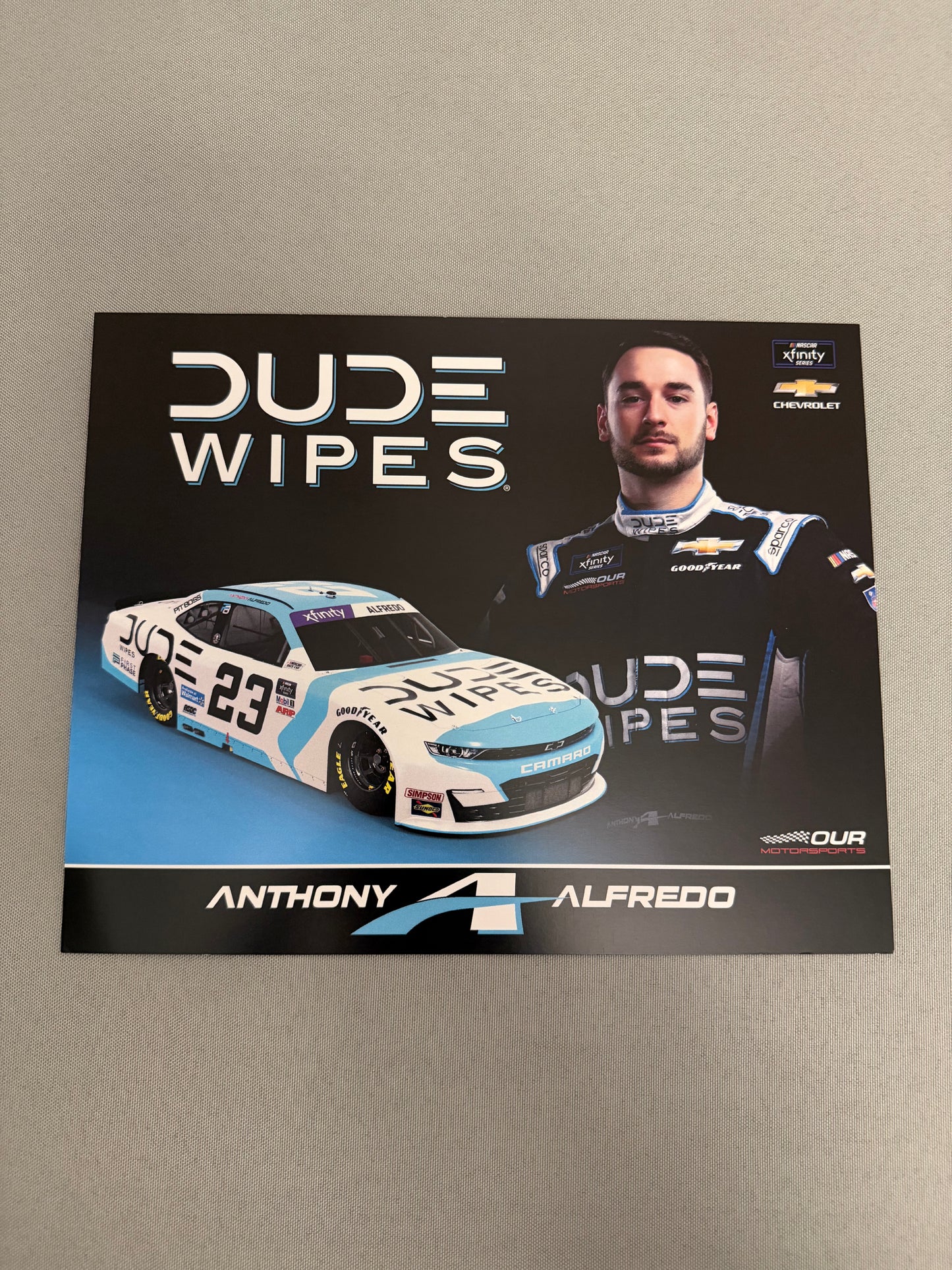 Anthony Alfredo #23 2022 Dude Wipes Nascar Hero Card