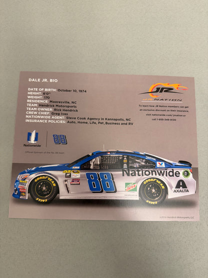 Dale Earnhardt Jr #88 2016 Nationwide Nascar Hero Card