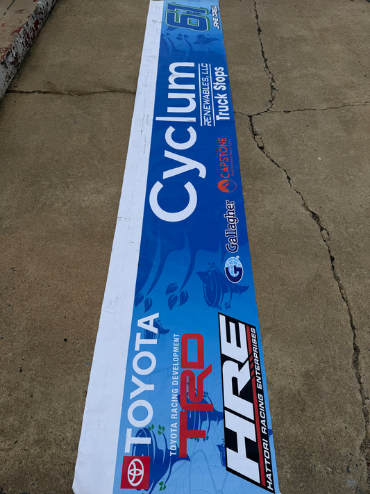 Jake Drew #61 Cyclum Nascar Pit Wall Banner