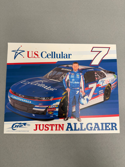 Justin Allgaier #7 2019 US Cellular Nascar Hero Card