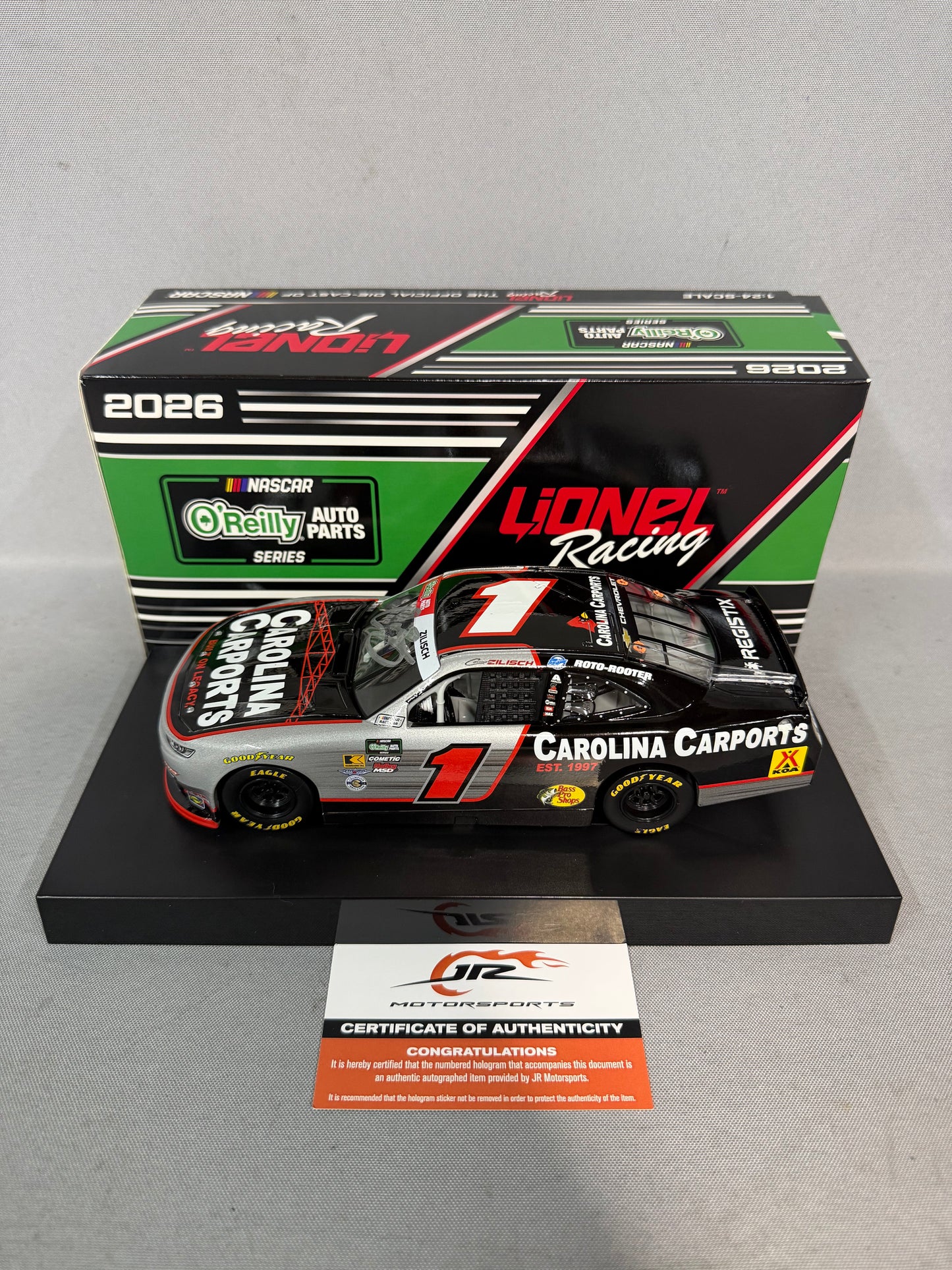 Connor Zilisch #1 2026 Carolina Carports Nascar Autographed Diecast