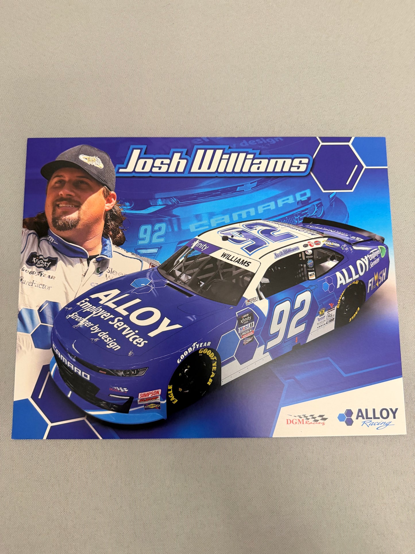 Josh Williams #92 Alloy Employer Services Nascar Hero Card