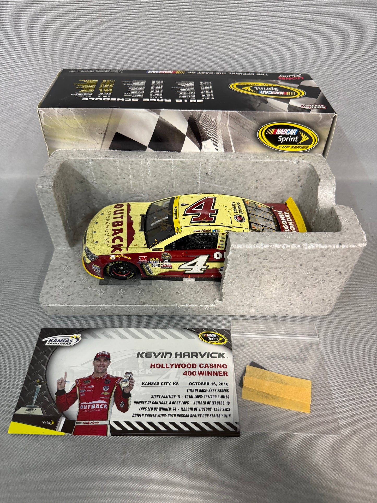 Kevin Harvick #4 2016 Kansas Win Outback Nascar Autographed Diecast