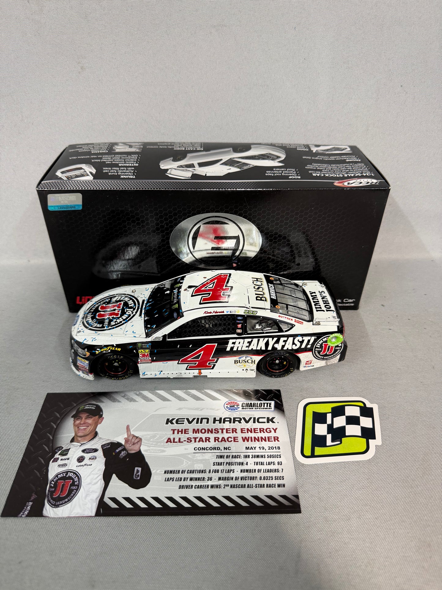 Kevin Harvick #4 2018 Charlotte All Star Win Jimmy Johns Liquid Color Elite Nascar Diecast