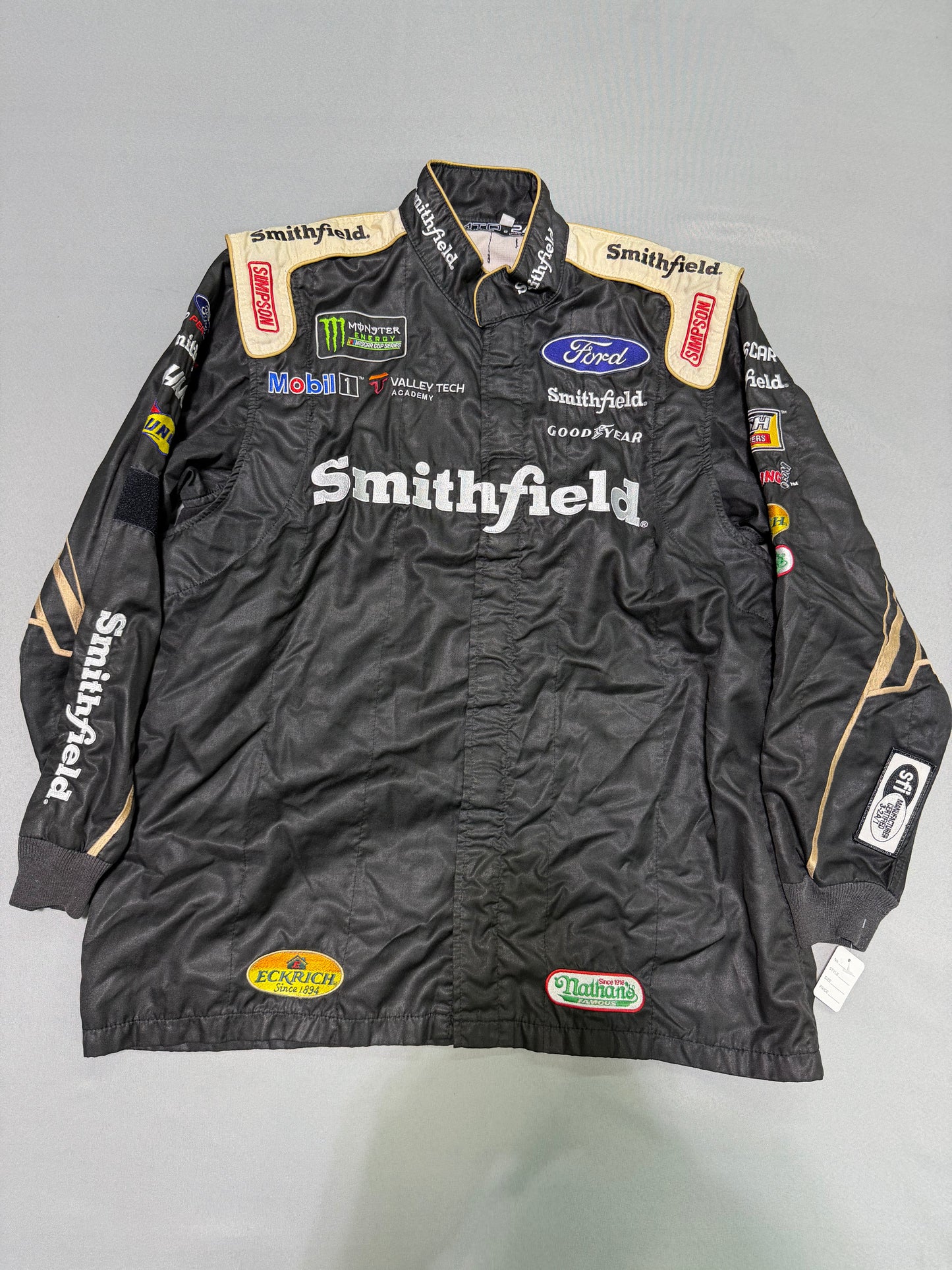 Aric Almirola #10 Smithfield Nascar 2 Piece Crew Firesuit C-46 W-32 L-30