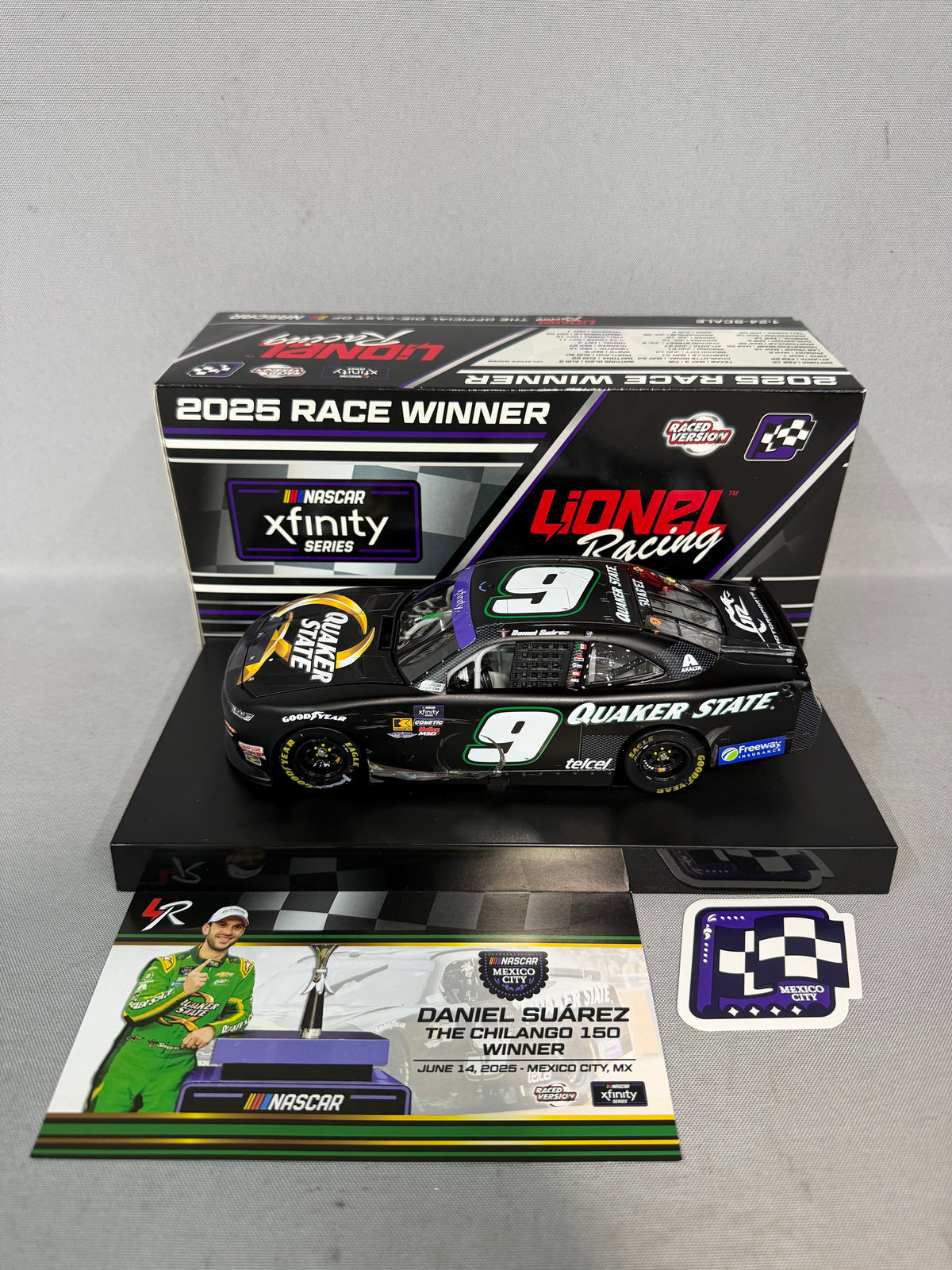 Daniel Suarez #9 2025 Mexico City Win Quaker State Nascar Diecast