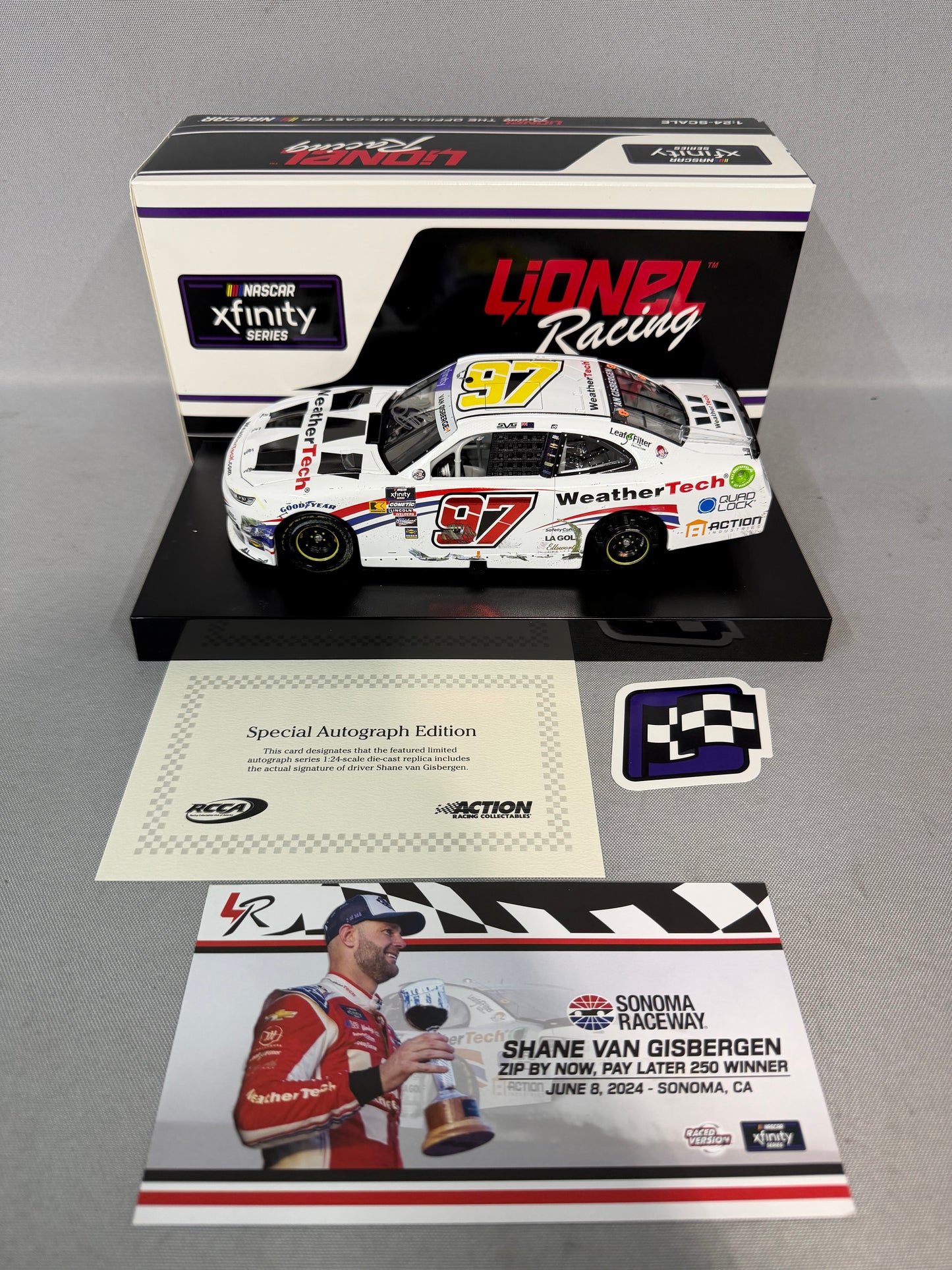 Shane Van Gisbergen #97 2024 Sonoma Win Weathertech Nascar Autographed Diecast