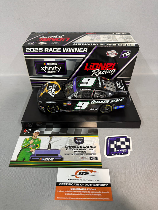 Daniel Suarez #9 2025 Mexico City Win Quaker State Nascar Autographed Diecast