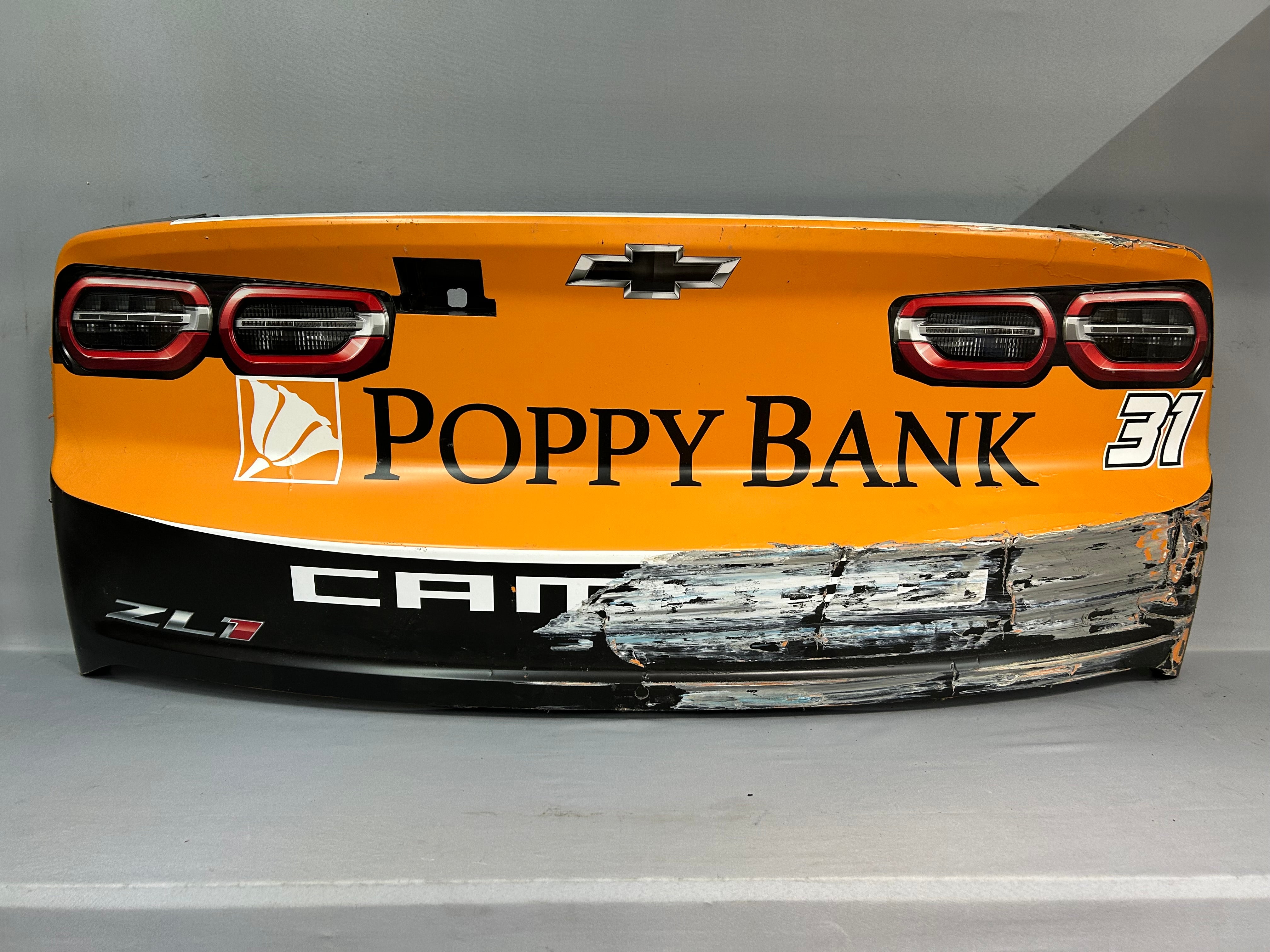 Daniel Hemric #31 2024 Poppy Bank Nascar Rear Bumper – Race Day Authentics