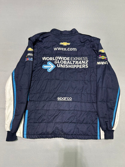 Dean Thompson #40 2022 WWEX Globaltranz Nascar 2 Piece Crew Firesuit C-48 W-38 L-32