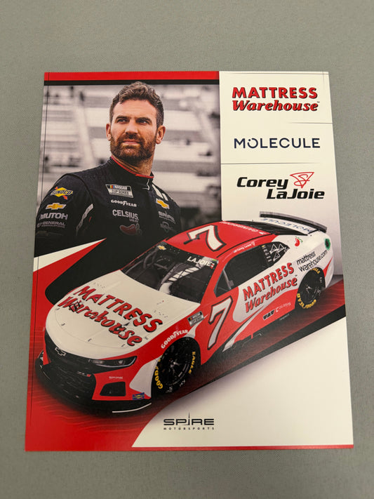 Corey Lajoie #7 2023 Mattress Warehouse Nascar Hero Card
