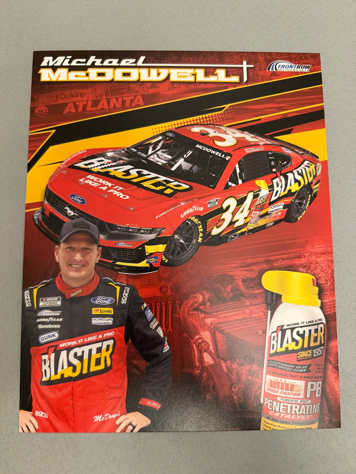 Michael McDowell #34 2024 Blaster Nascar Hero Card