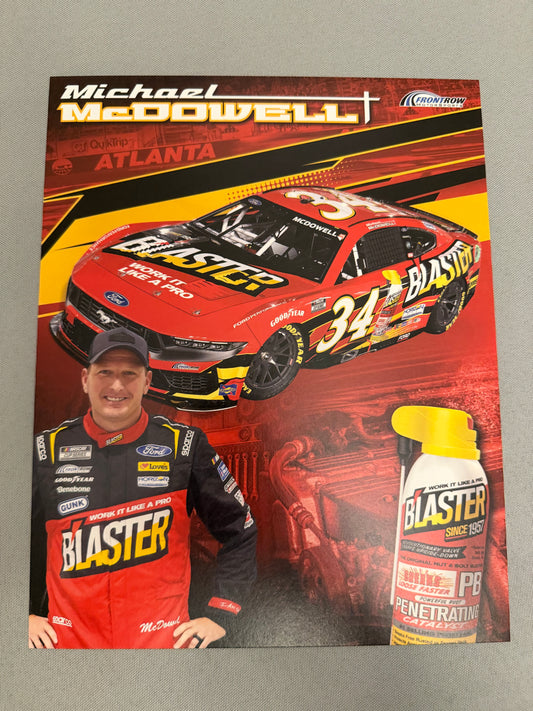 Michael McDowell #34 2024 Blaster Nascar Hero Card