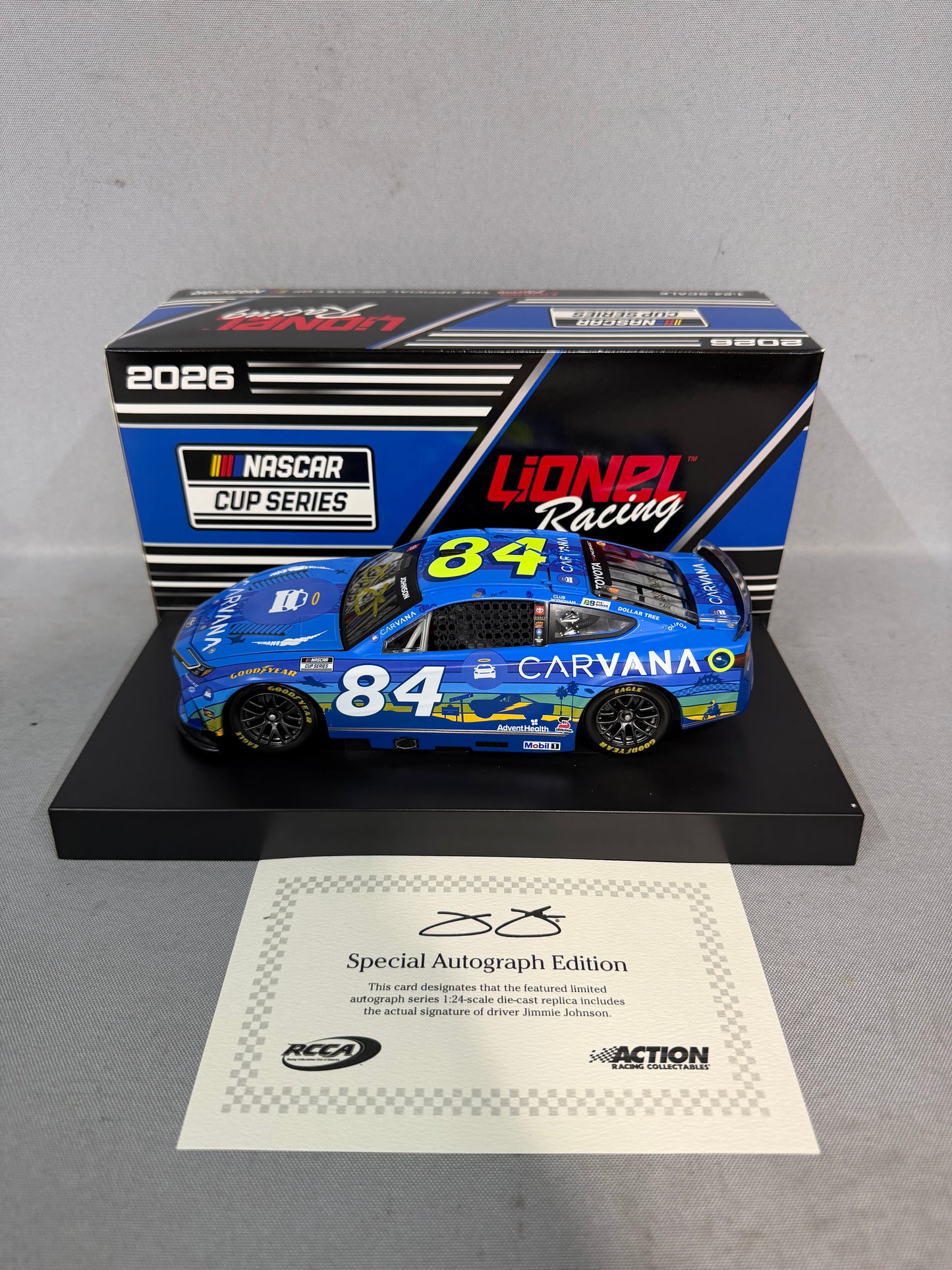 Jimmie Johnson #84 2026 San Diego Carvana Nascar Autographed Diecast
