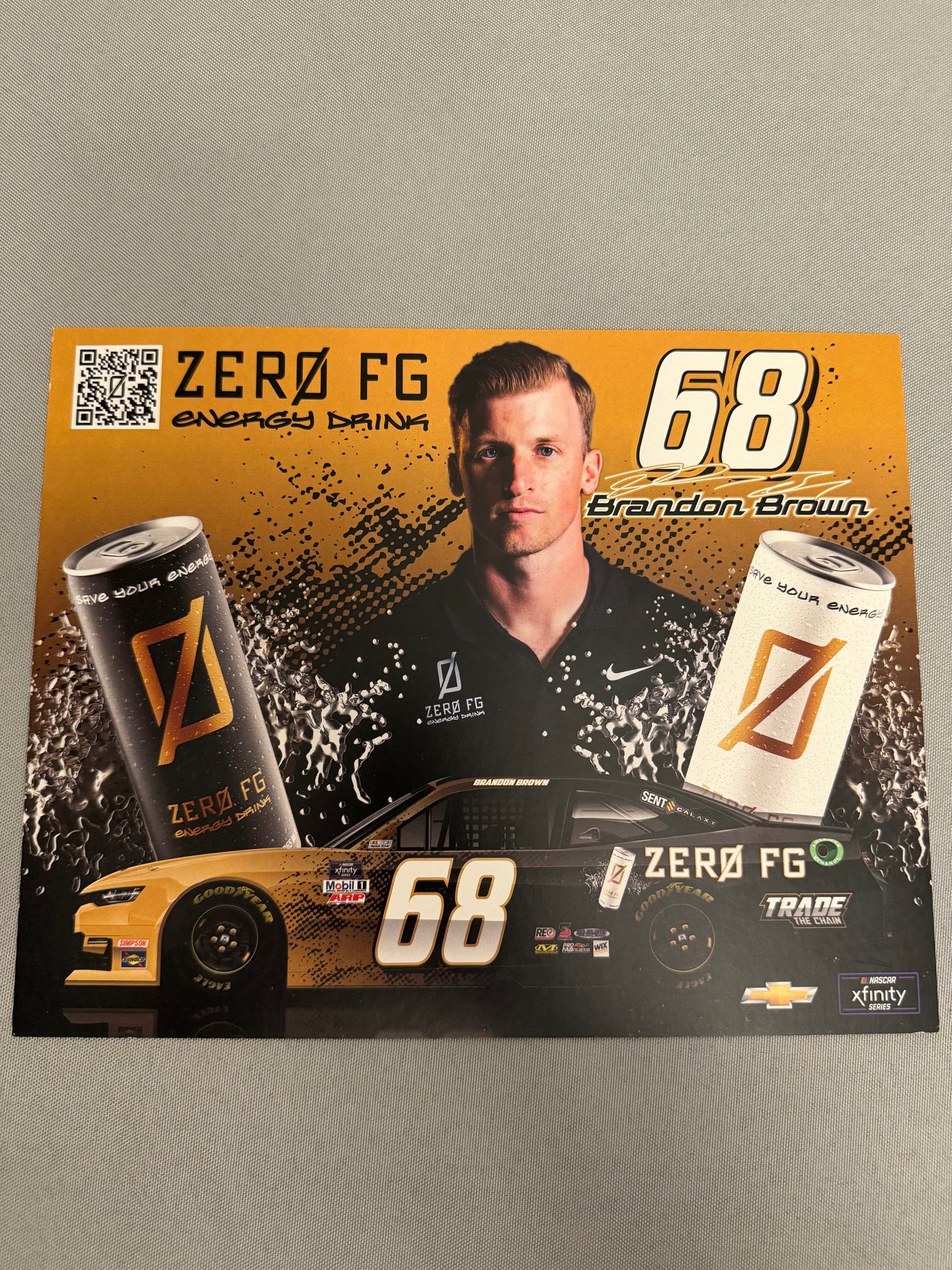 Brandon Brown #68 Zero FG Nascar Hero Card