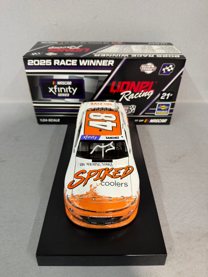 Nick Sanchez #48 2025 Atlanta Win Spiked Cooler Nascar Autographed Diecast