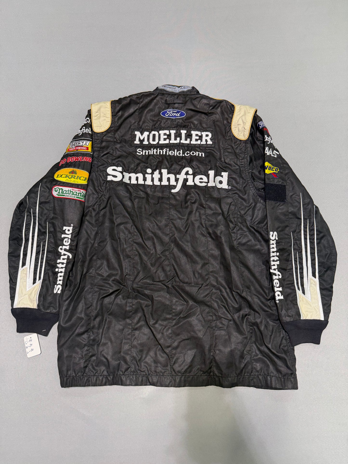 Aric Almirola #10 Smithfield Nascar 2 Piece Crew Firesuit C-44 W-34 L-30