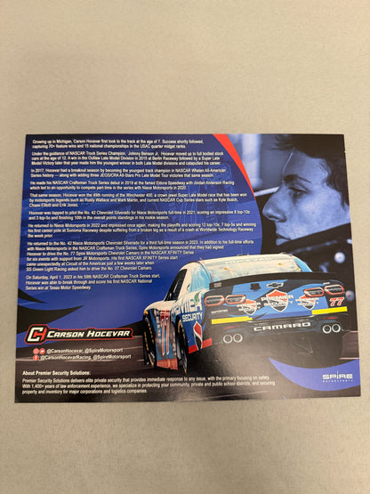 Carson Hocevar #77 2023 Premier Security Nascar Hero Card