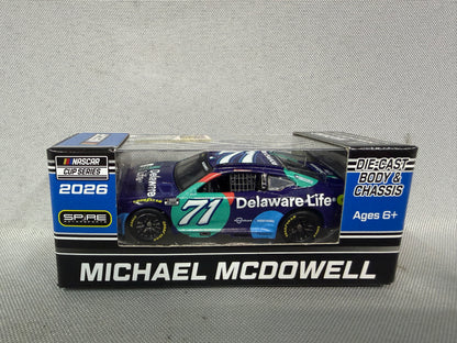 Michael McDowell #71 2026 Delaware Life Nascar 1/64 Diecast