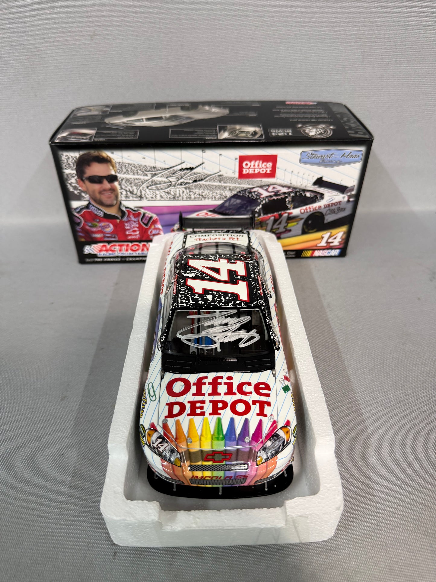 Tony Stewart #14 2009 Office Depot Back To School Autographed Nascar Diecast