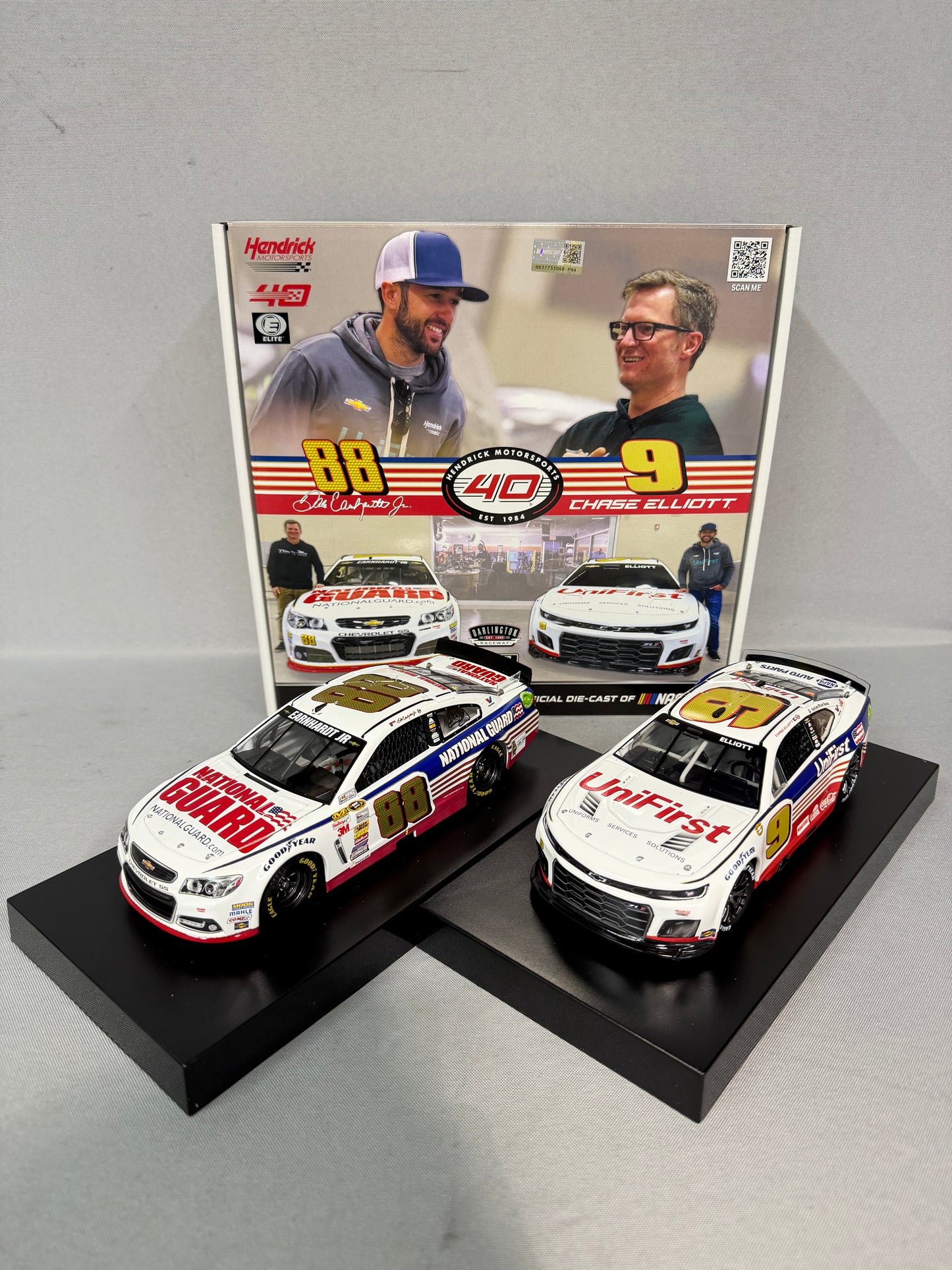 Chase Elliott #9 Dale Earnhardt Jr #88 2024 Elite Darlington Throwback Nascar Diecast 2 Pack