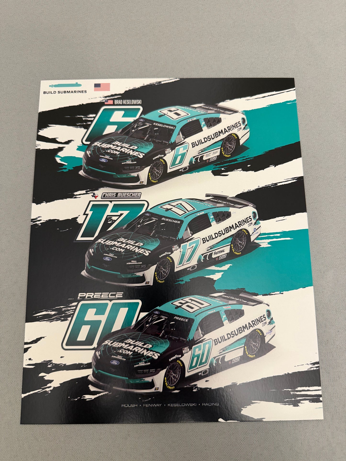 RFK Racing 2025 Build Submarines Nascar Hero Card