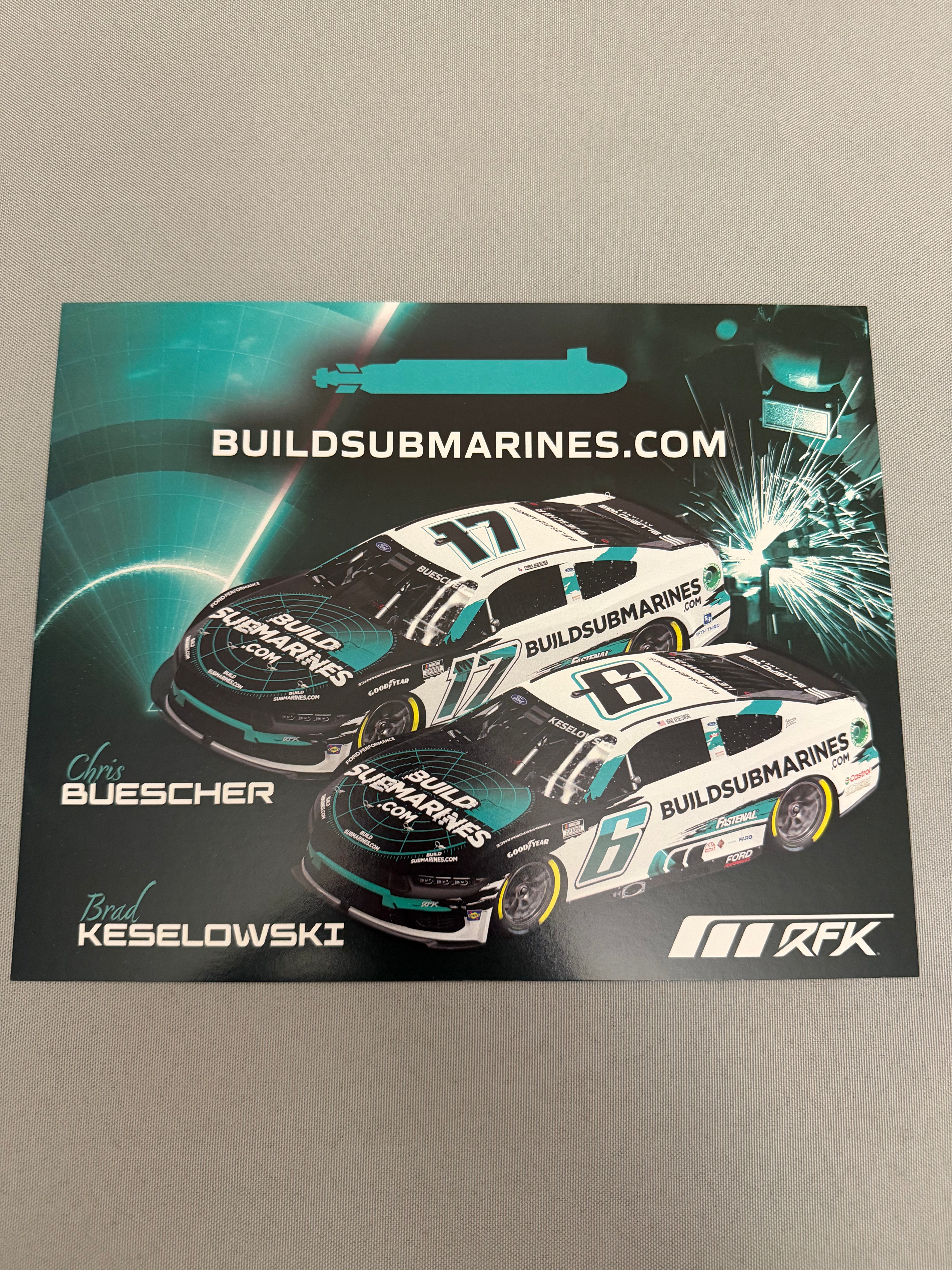 RFK Racing 2024 Build Submarines Nascar Hero Card – Race Day Authentics