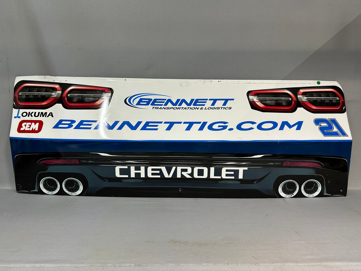 Austin Hill #21 2025 Texas Bennett Transportation Nascar Rear Bumper