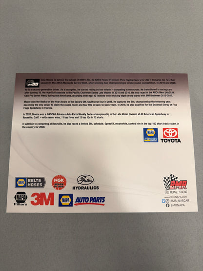 Cole Moore #99 2021 Napa Power Nascar Hero Card