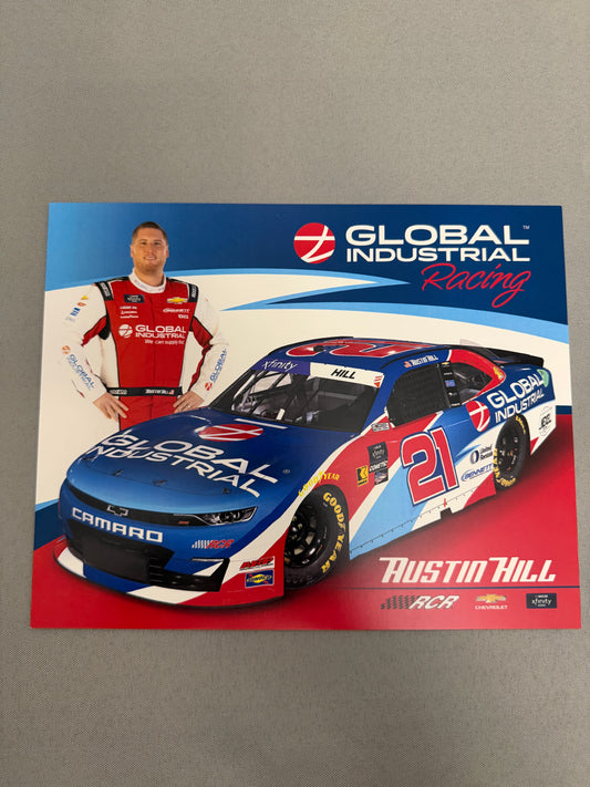 Austin Hill #21 2024 Global Industrial Nascar Hero Card