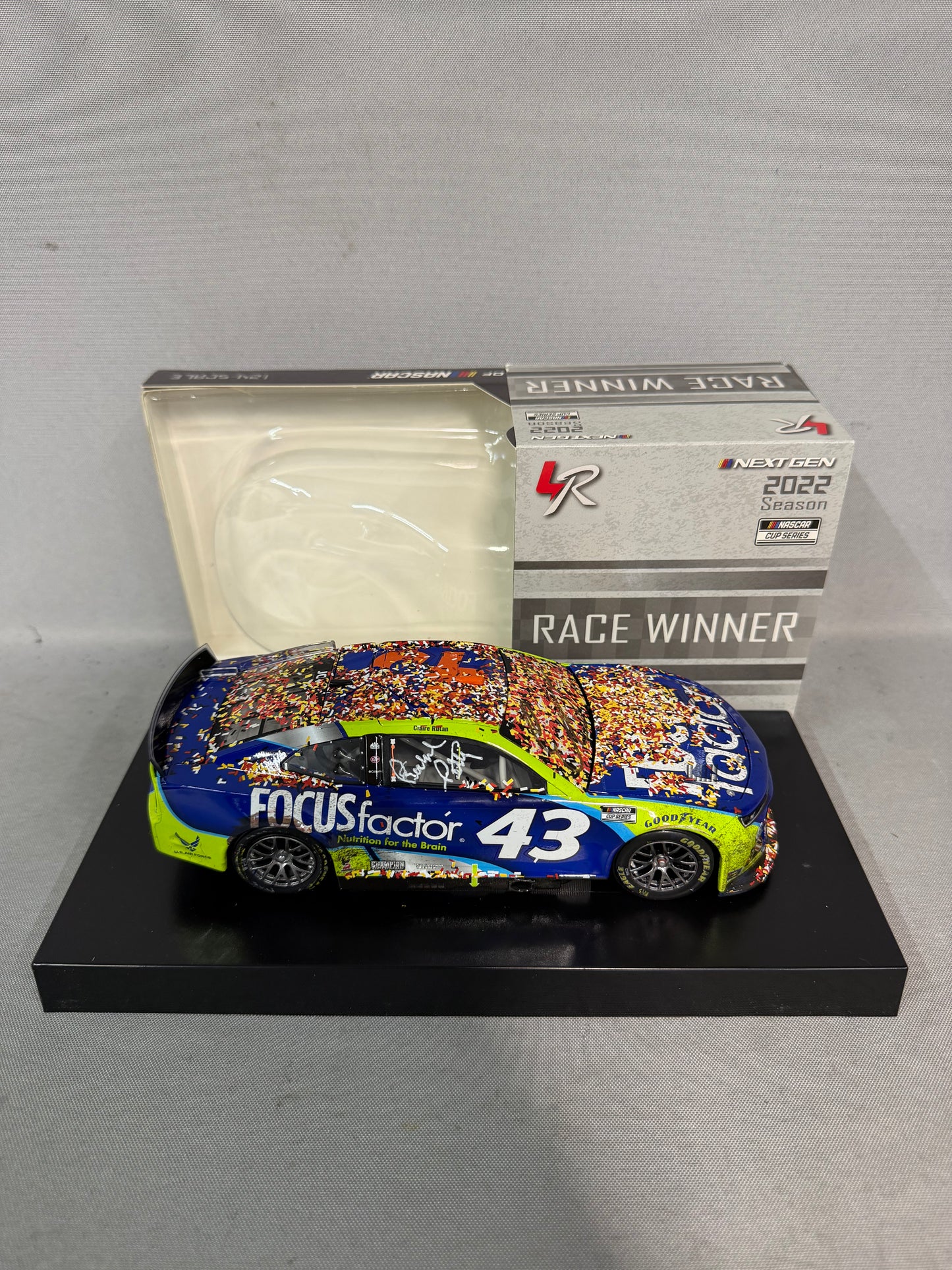 Erik Jones #43 2022 Darlington Win Focus Factor Nascar Dual Autographed Diecast