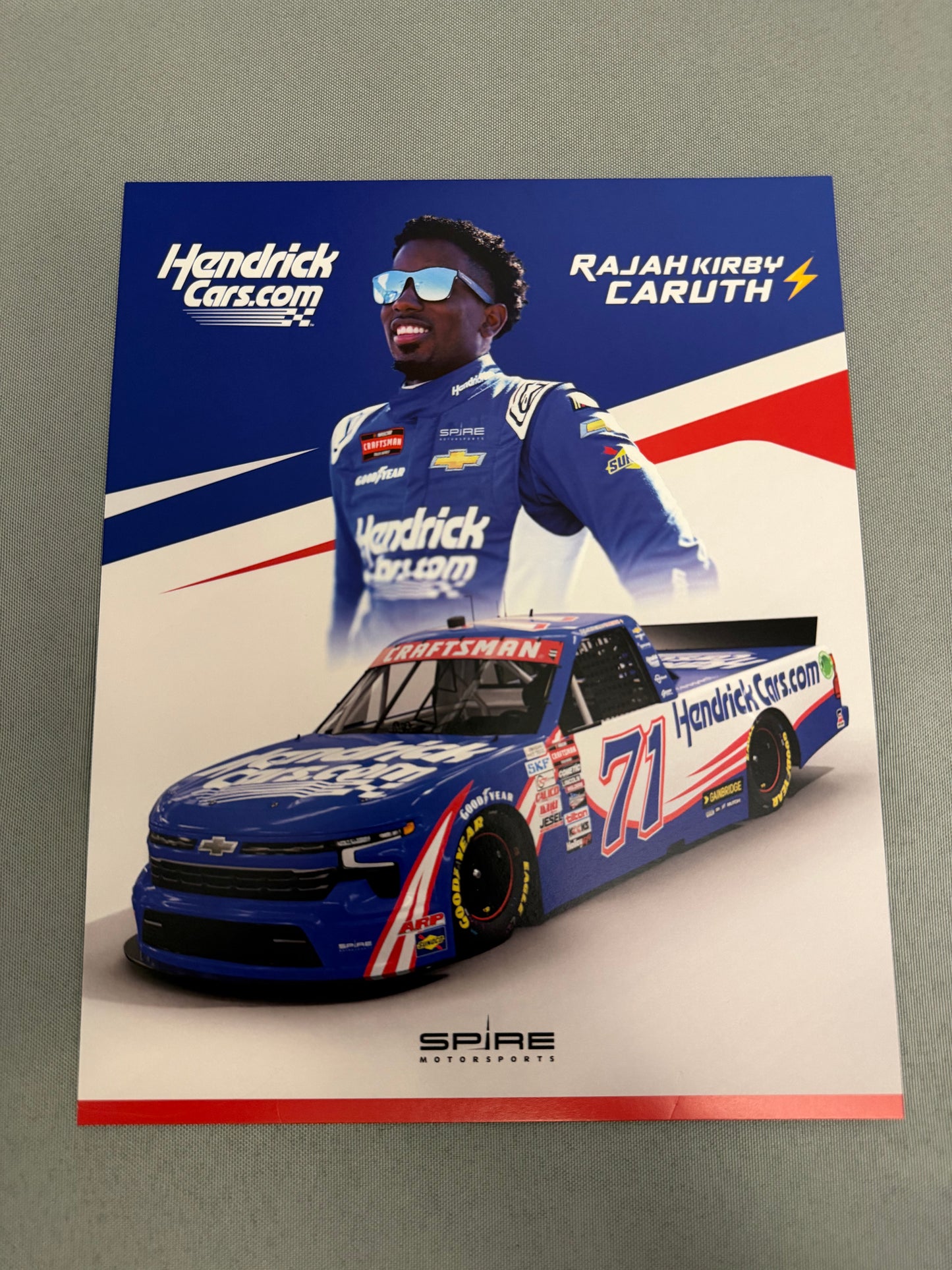 Rajah Caruth #71 2024 Hendrick Cars Nascar Hero Card