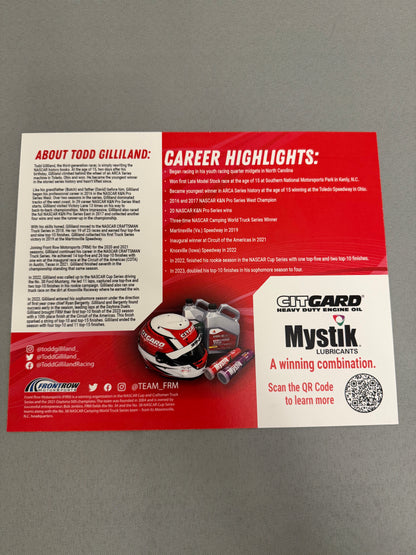 Todd Gilliland #38 2024 Citguard Nascar Hero Card