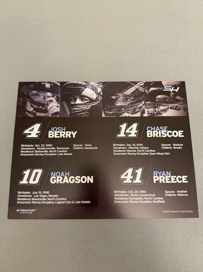 Stewart Haas Racing 2024 Bunch Of Racers Nascar Hero Card
