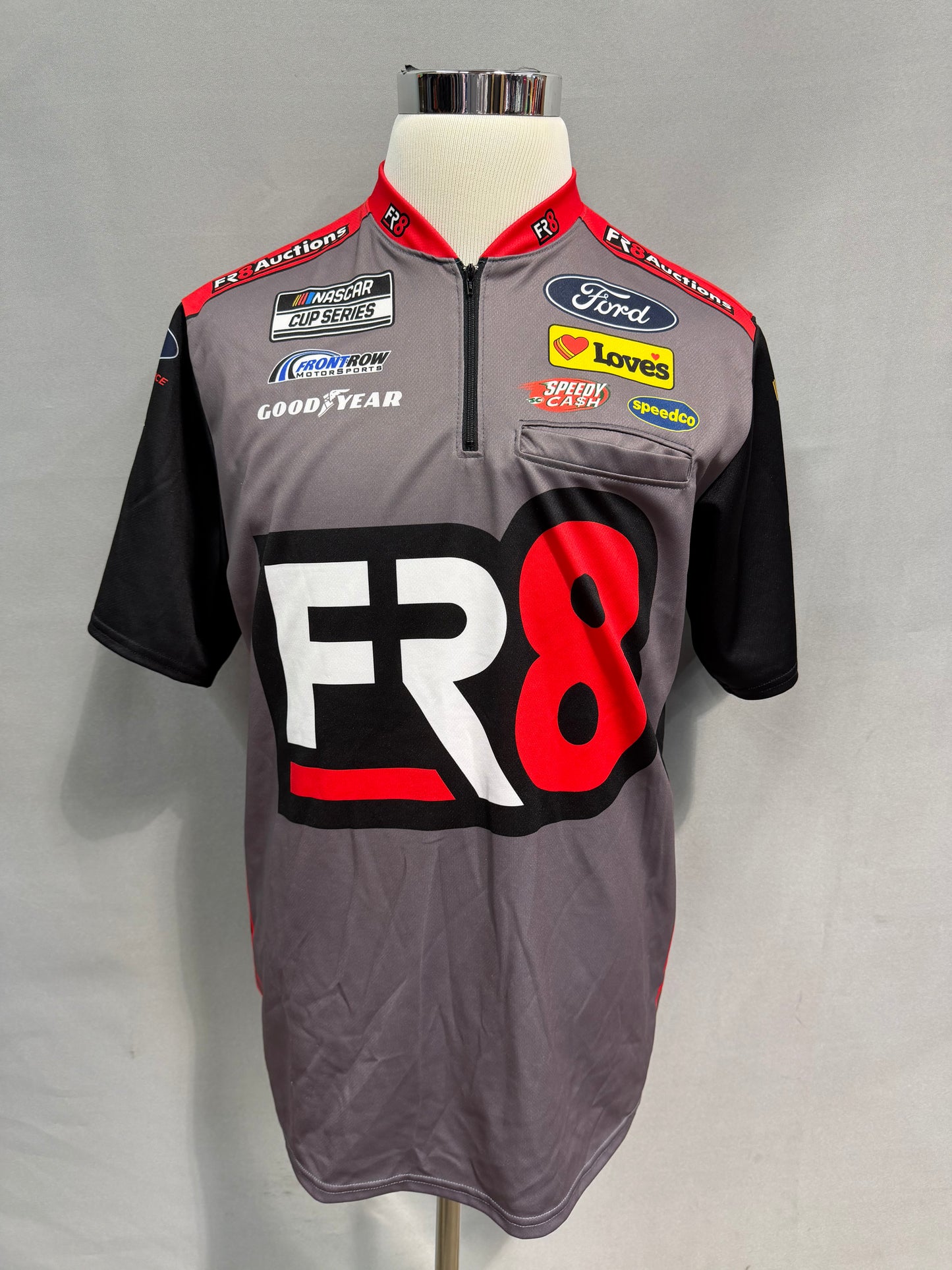Michael McDowell #34 2021 FR8 Auctions Nascar Crew Shirt Size Large