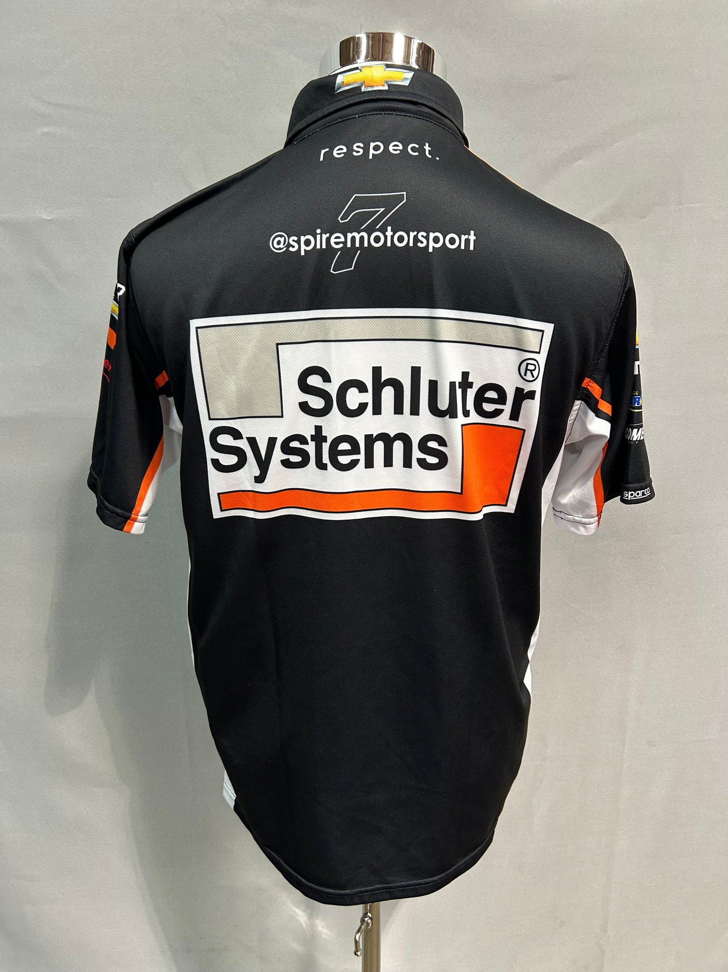 Corey Lajoie #7 Schluter Systems Nascar Crew Shirt Size Medium