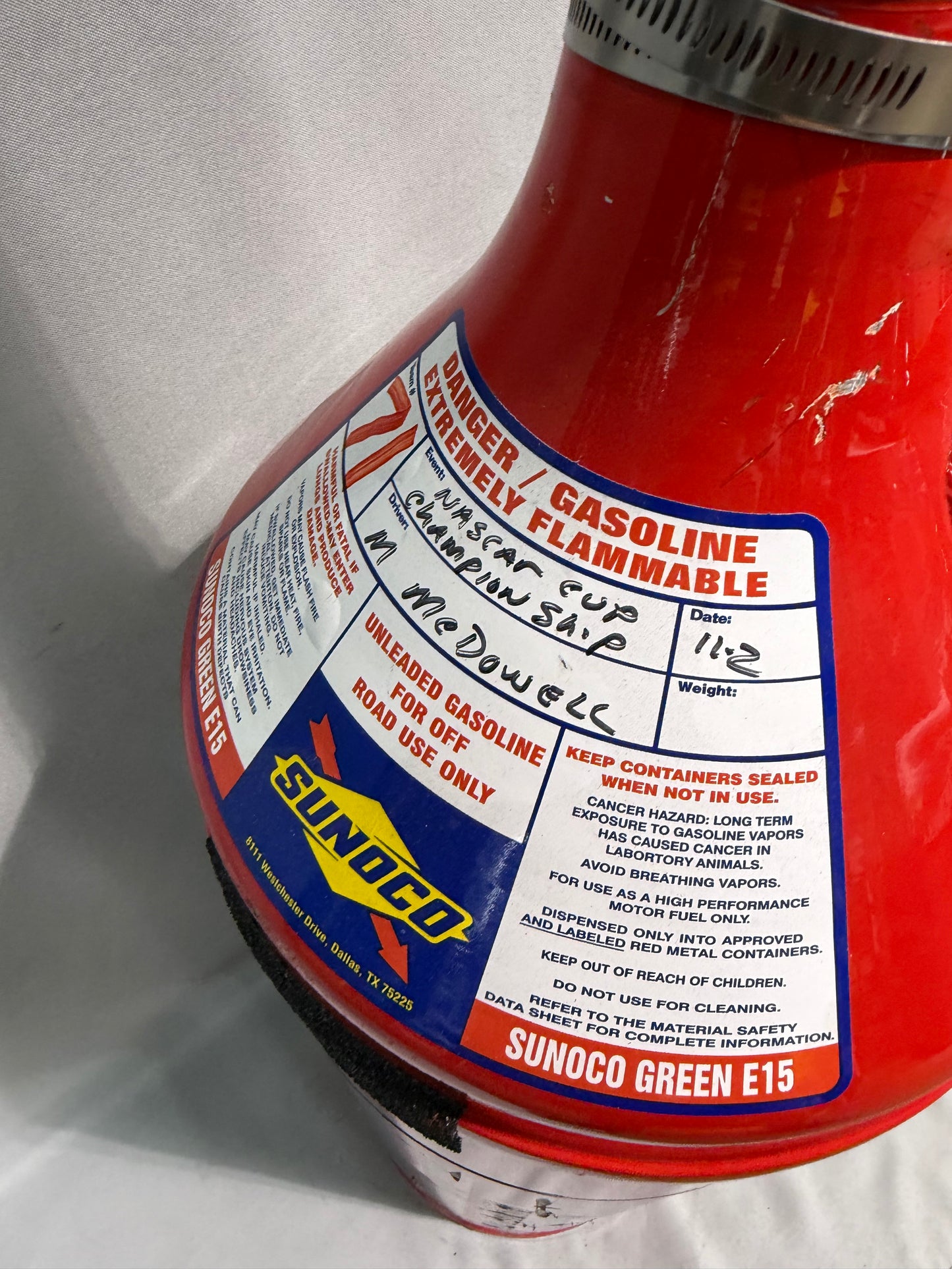 Michael McDowell #71 2025 Phoenix Nascar Sunoco Gas Can