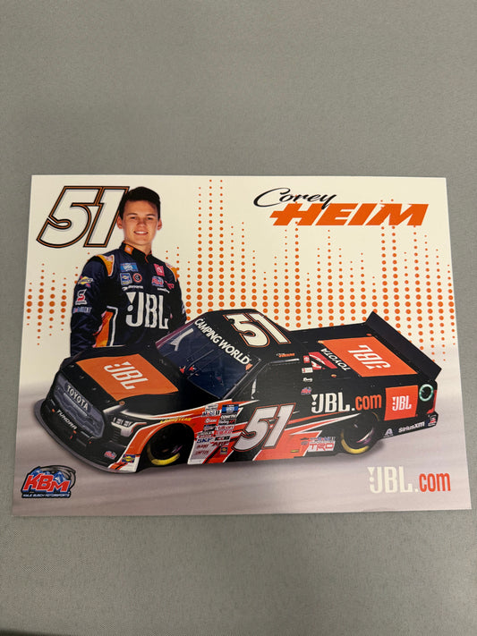 Corey Heim #51 2022 JBL Nascar Hero Card