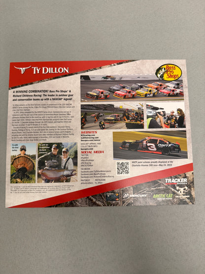 Ty Dillon #3 2016 Bass Pro Shops Nascar Hero Card